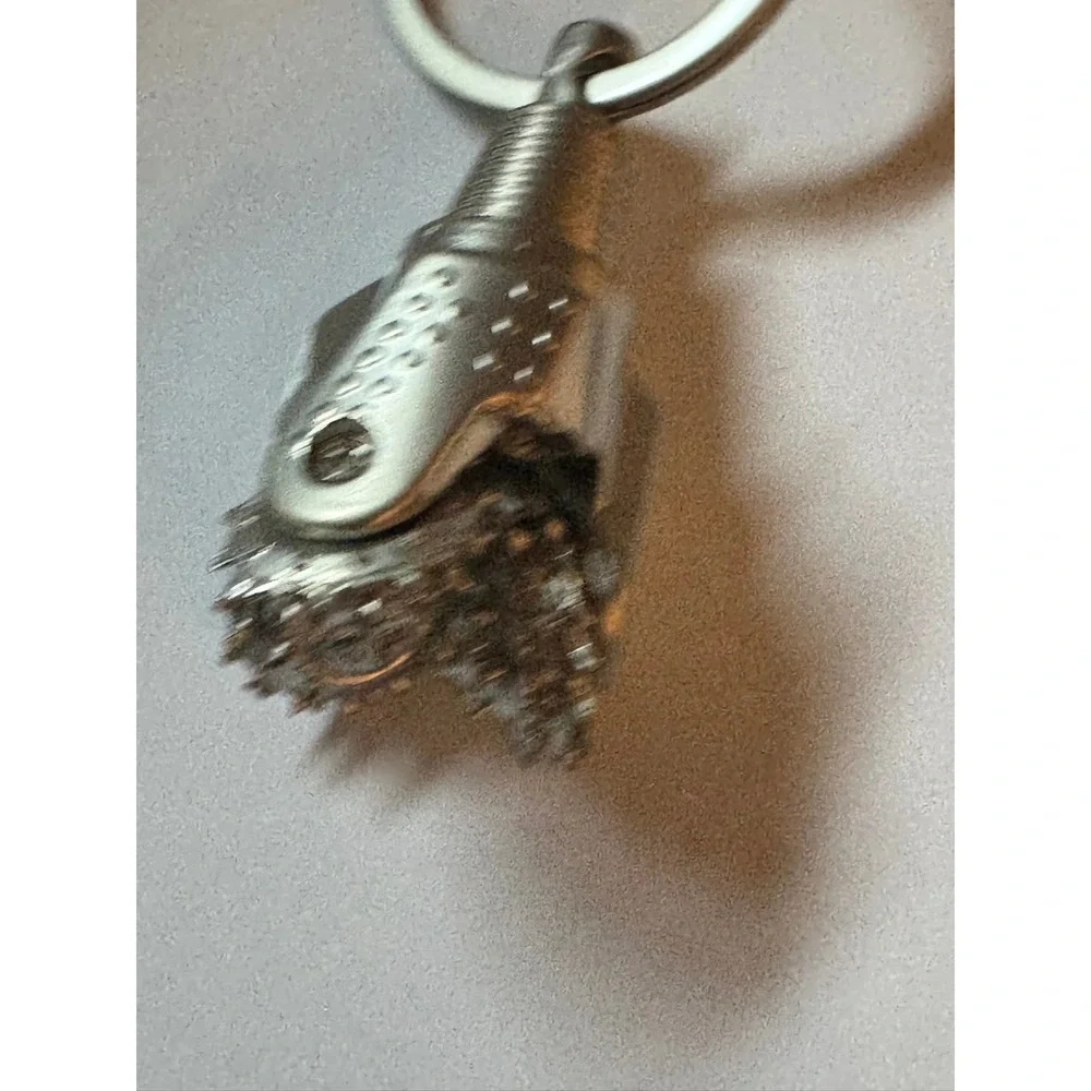 Silver Tricone Drill Bit Keychain Oil Gas‎ Mining Industrial Novelty Accessory